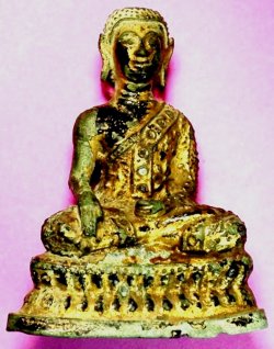 พระมาลัยยุครัตน ห่มจีวรดอก หน้าตัก 3 นิ้วลงรักปิดทอง